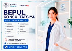 BEPUL KONSULTATSIYA CORVITA HOSPITAL’DA — SOG‘LIG‘INGIZ UCHUN MUHIM IMKONIYAT!