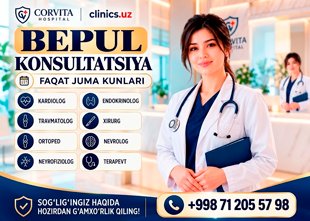 BEPUL KONSULTATSIYA — HAR JUMA CORVITA HOSPITAL’DA!