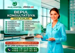 BEPUL KONSULTATSIYA — har juma kuni Hilol Hospital klinikasida!