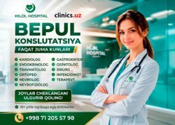 BEPUL shifokor konsultatsiyasi — har juma tajribali mutaxassislar qabuli!