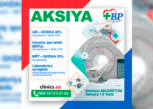 AKSIYA BIG PHARM klinikasida Eng Talabgor Diagnostikalarga SKIDKALAR — qo'ldan boy bermang! AKSIYA BIG PHARM klinikasida Eng Talabgor Diagnostikalarga SKIDKALAR — qo'ldan boy bermang!